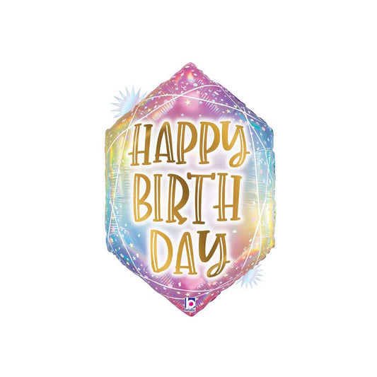 30in OPAL PASTEL GEO BIRTHDAY FOIL BALLOON